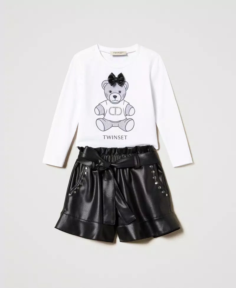 TWINSET KIDS GJ2410BIANCO-NERO