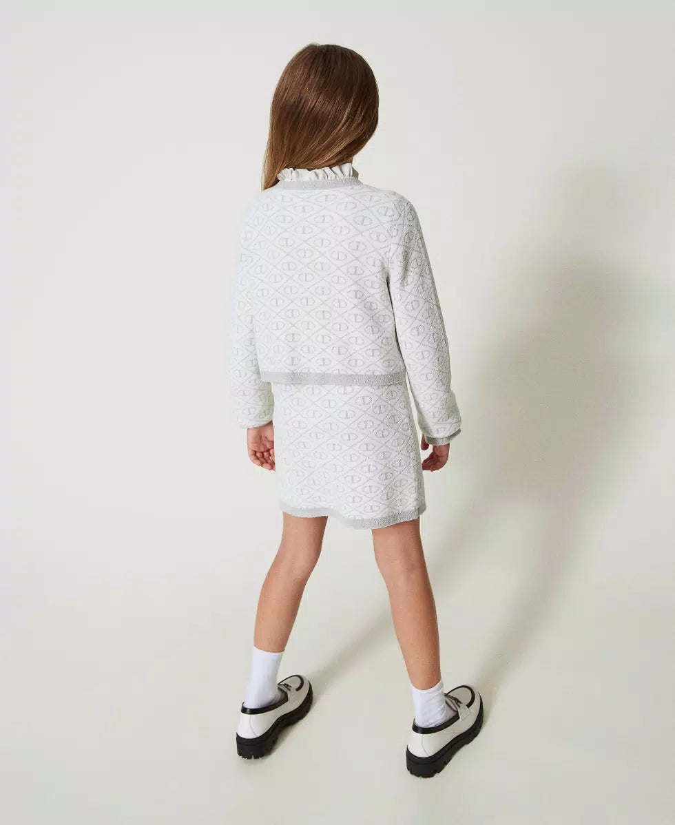 TWINSET KIDS GJ3064BIANCO-ARGENTO