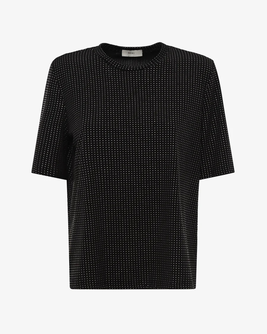 t-shirt donna yves strass nero shiki SK2526023-EL UNICO SHIKI