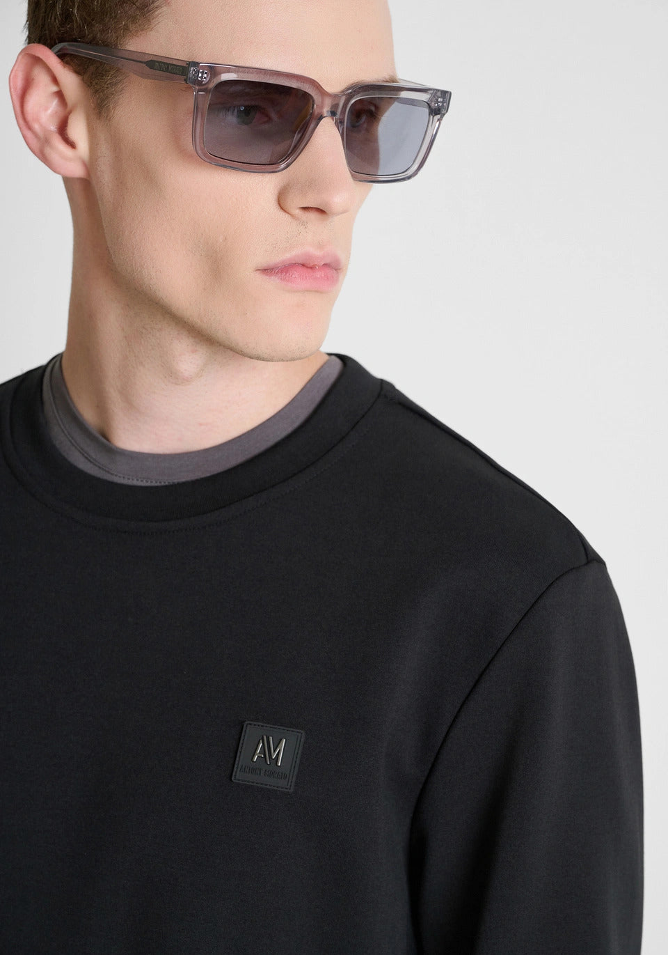 felpa uomo regular fit girocollo nero antony morato MMFL01171 NERO ANTONY MORATO