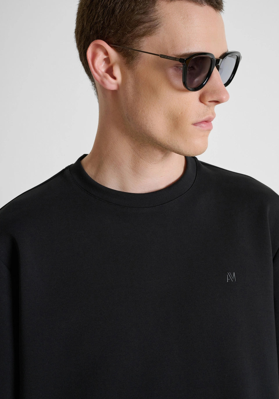 t-shirt uomo mezza manica relaxed fit in scuba nero antony morato MMKA02706 NERO ANTONY MORATO