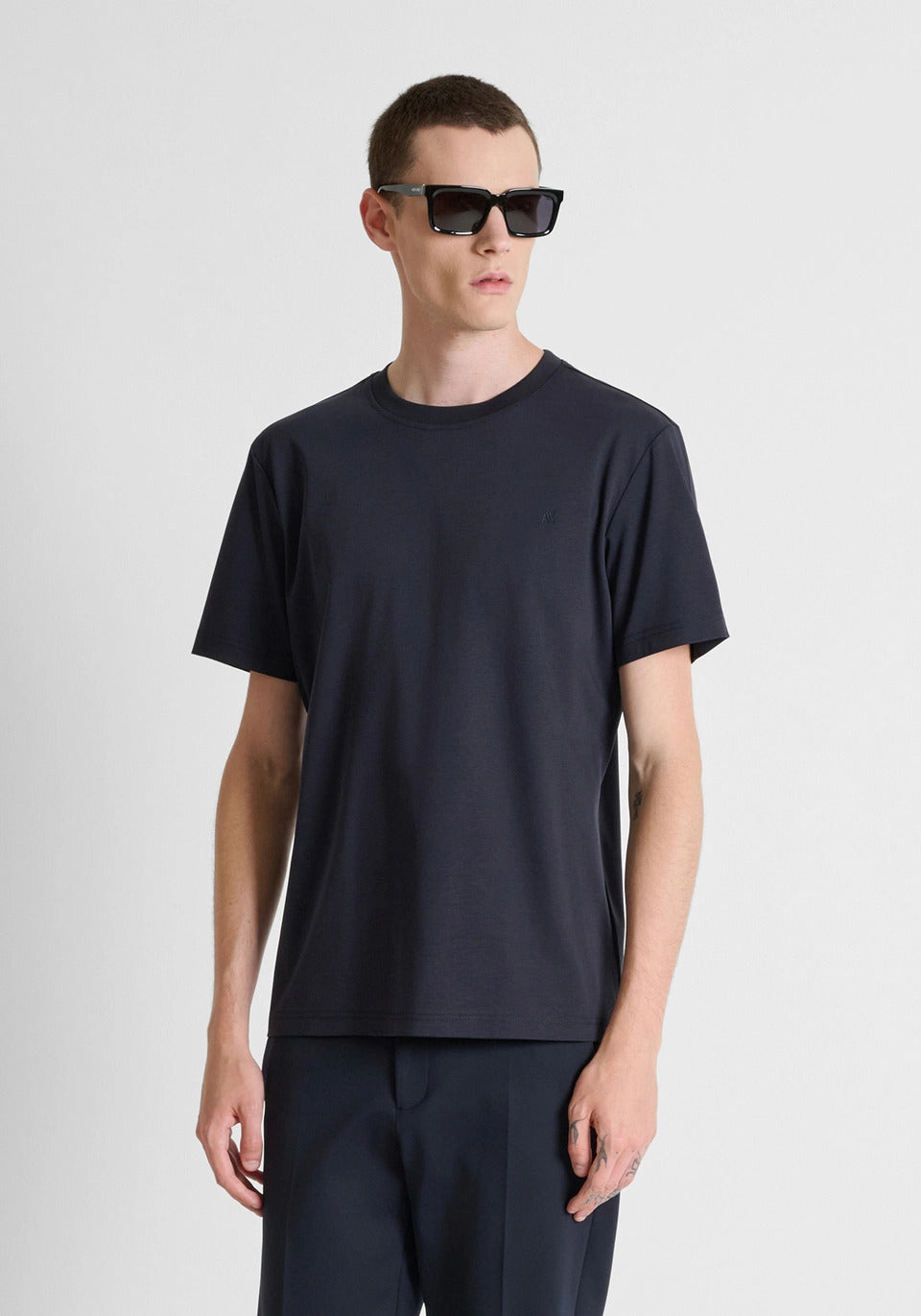 t-shirt uomo mezza manica regular fit in jersey blu antony morato MMKS02727 BLU ANTONY MORATO