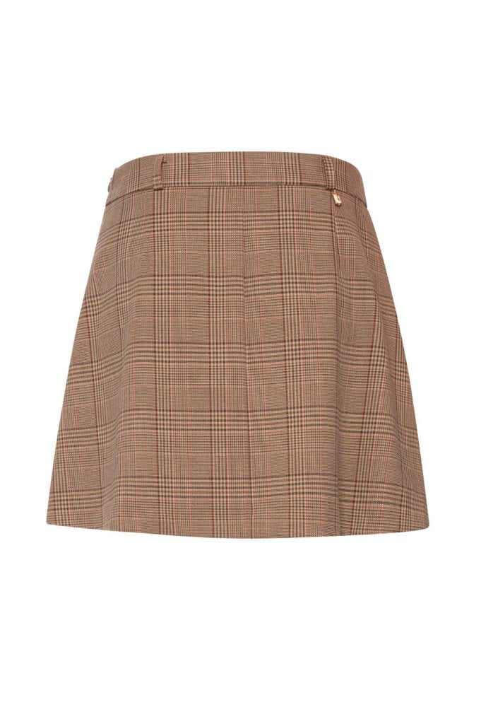 minigonna donna flare a pieghe in principe di galles fracomina FR26WG1006W57595 MULTICOLORE FRACOMINA