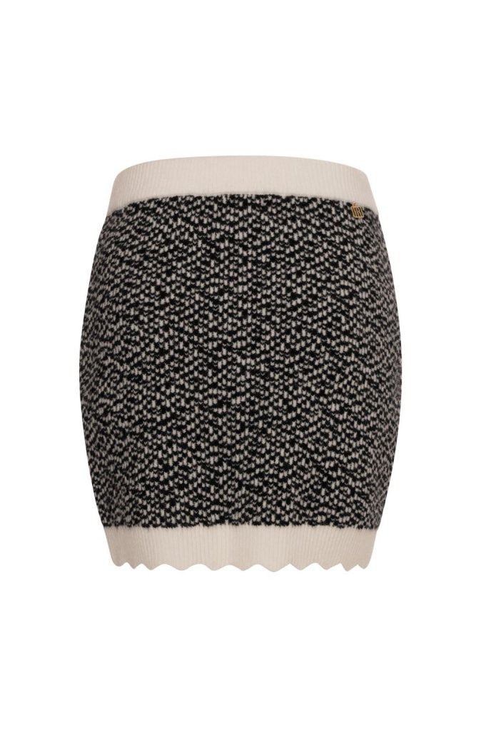 Minigonna donna in maglia con bottoni bianco e nero fracomina FR26WG4008K460F8 BIANCO-NERO FRACOMINA