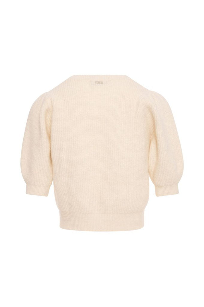 maglia donna cropped mezza manica con applicazioni panna fracomina FY26WT7058K458R9 PANNA FRACOMINA
