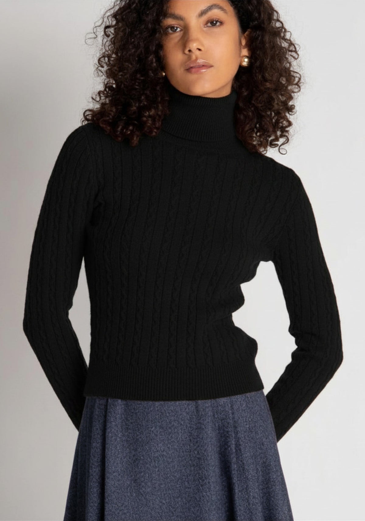 dolcevita DONNA lavorato A trecce collo alto nero fracomina FY26WT7062K45801 NERO FRACOMINA