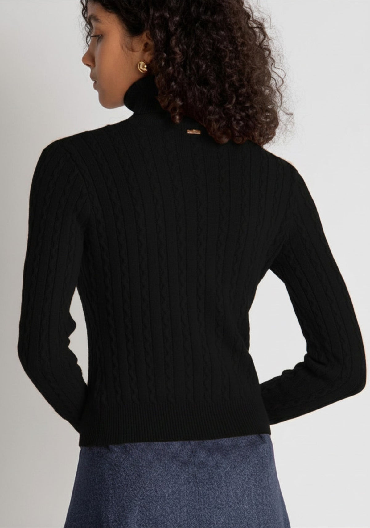 dolcevita DONNA lavorato A trecce collo alto nero fracomina FY26WT7062K45801 NERO FRACOMINA