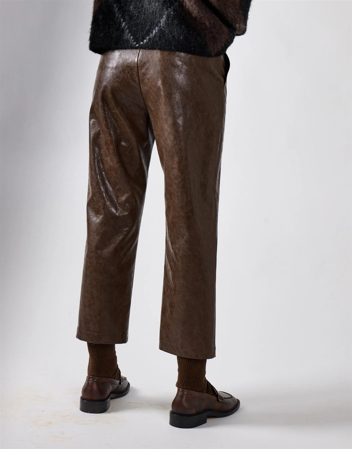 PANTALONE DONNA CROPPED IN ECOPELLE MARRONE GLAMOROUS AN4961A BROWN GLAMOROUS