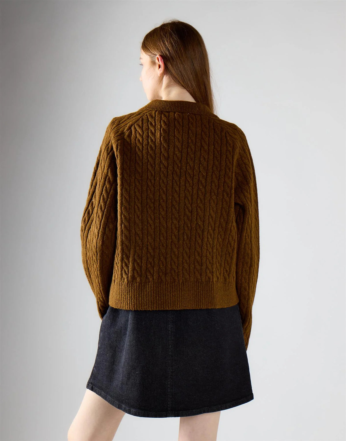 cardigan donna con colletto e bottoni a trecce bruciato glamorous AN5959 BURNT GLAMOROUS