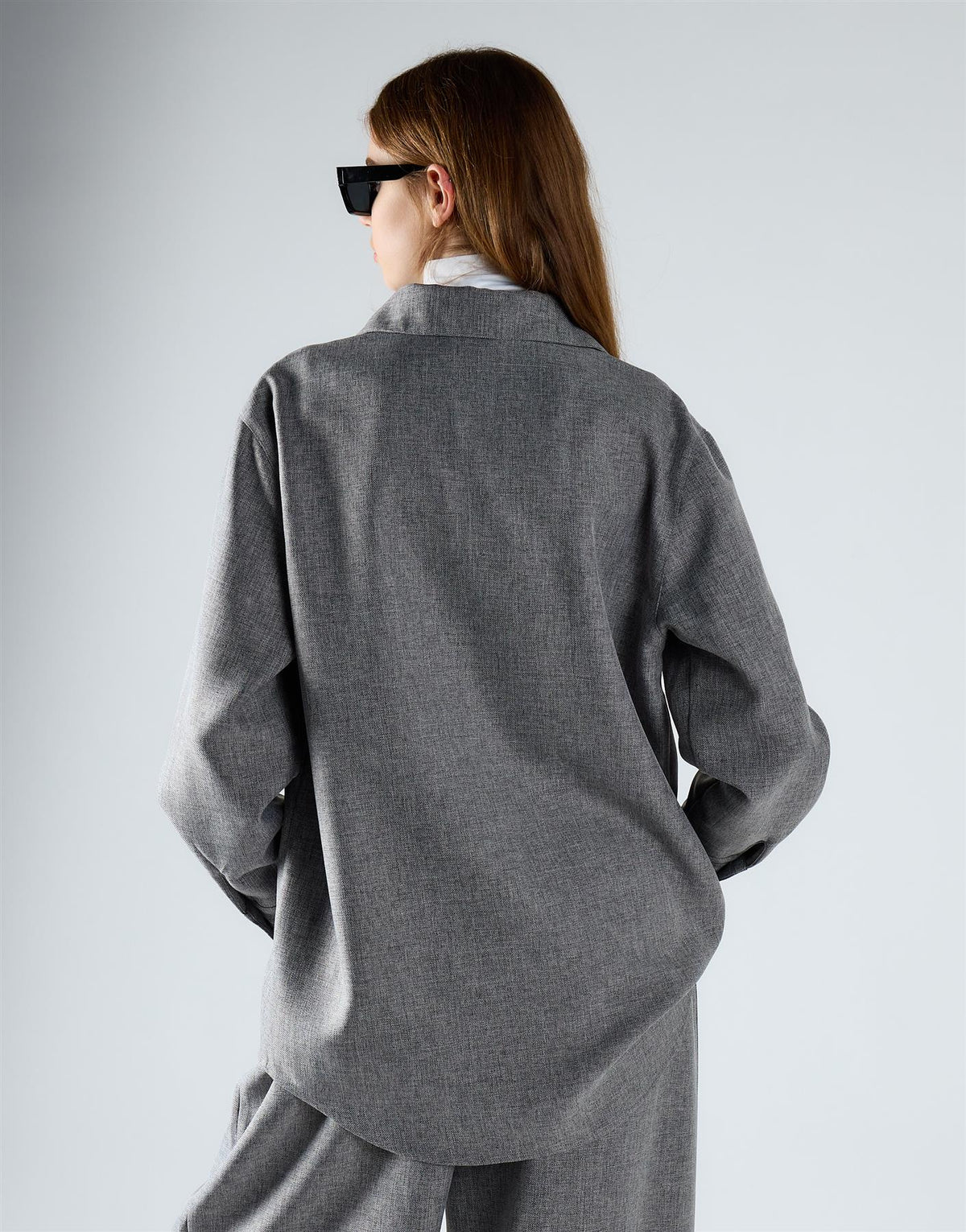 CAMICIA DONNA CON TASCHINO OVERSIZE GRIGIA GLAMOROUS NW0079 MID GREY GLAMOROUS