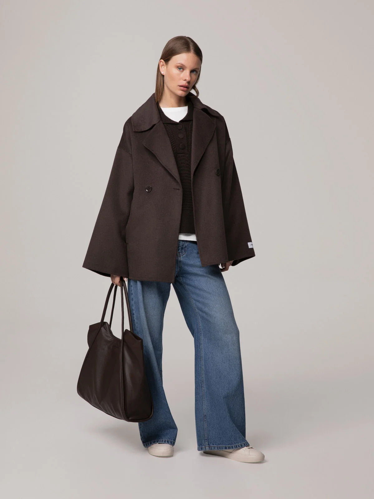 CAPPOTTO DONNA CORTO DOUBLE IN PANNO CAFFè HINNOMINATE HMABW02991 CAFFE HINNOMINATE
