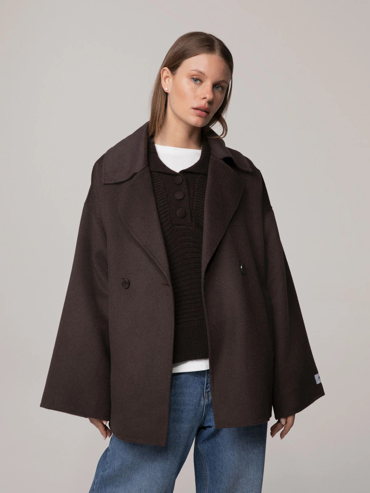 CAPPOTTO DONNA CORTO DOUBLE IN PANNO CAFFè HINNOMINATE HMABW02991 CAFFE HINNOMINATE