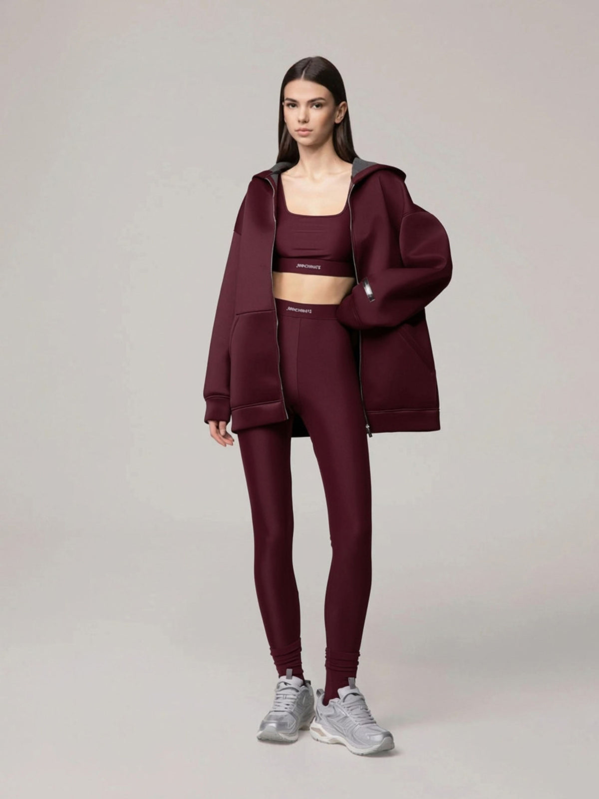 LEGGINGS IN LYCRA LUCIDA CON ELASTICO HMABW03172 BORDEAUX HINNOMINATE