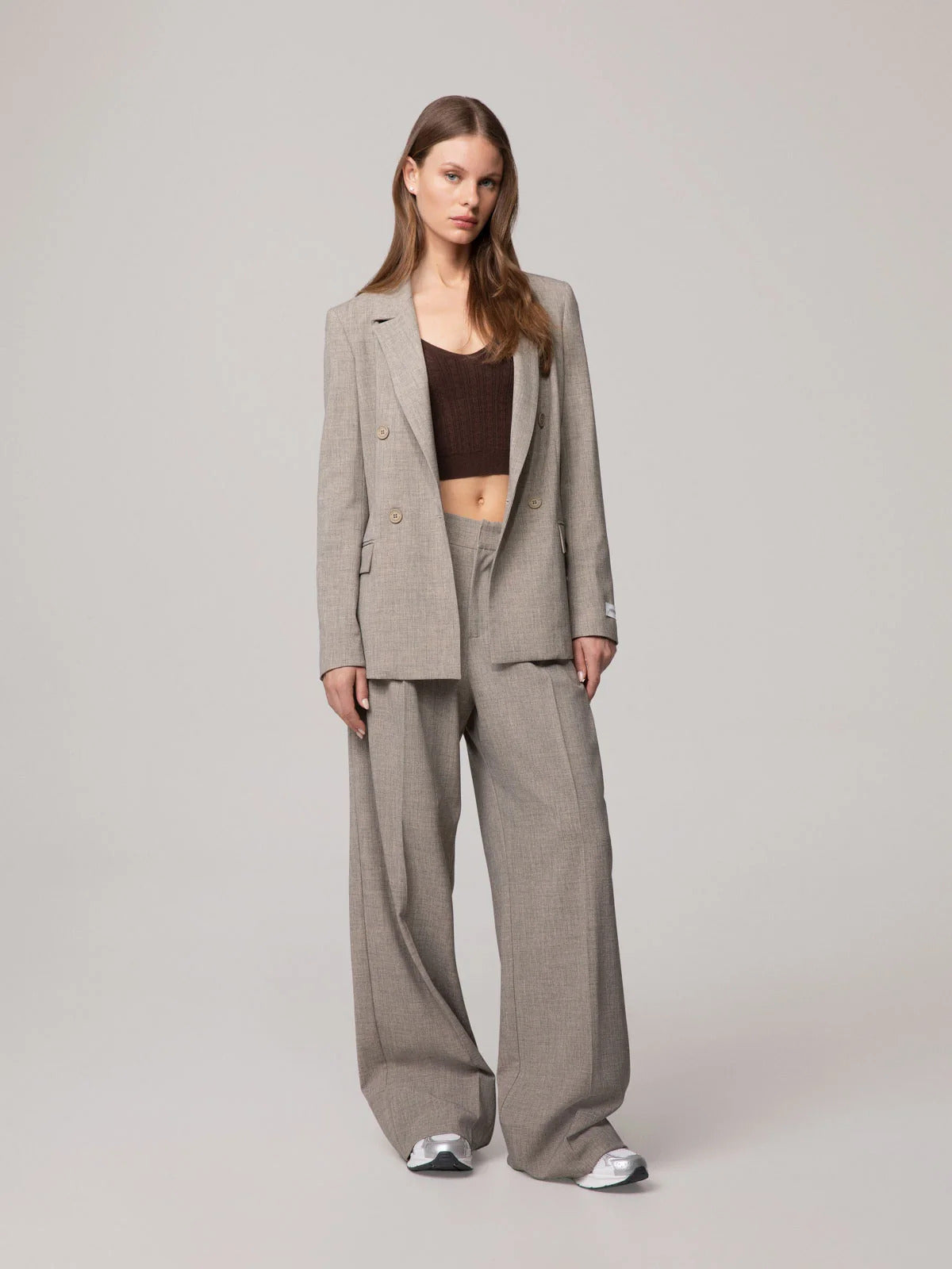 BLAZER DONNA DOPPIOPETTO IN POLIVISCOSA BEIGE HIONNOMINATE HMABW03206 BEIGE HINNOMINATE