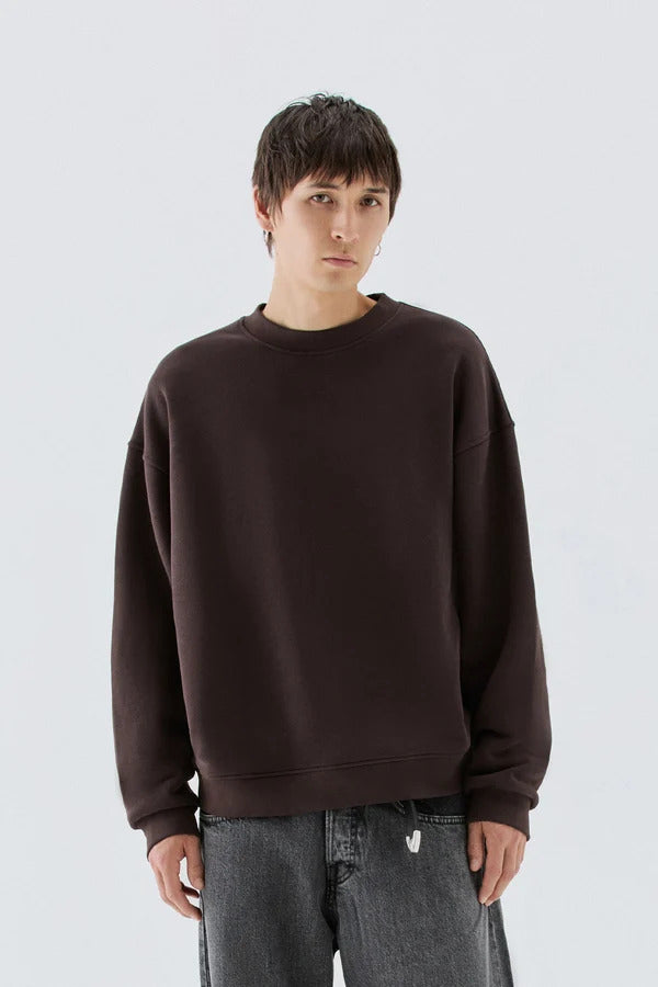 FELPA UOMO GIROCOLLO OVERSIZE MORO I'M BRIAN F3916 MORO I'M BRIAN