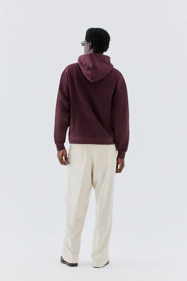 felpa uomo oversize con cappuccio bordeaux i'm brian F3919 BORDEAUX I'M BRIAN