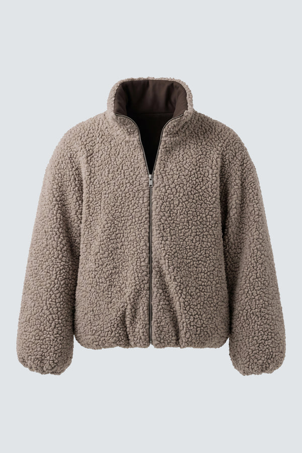 GIUBBINO uomo REVERSIBILE OVERSIZE IN MISTO LANA beige/moro i'm brian GIU3877 BEIGE I'M BRIAN