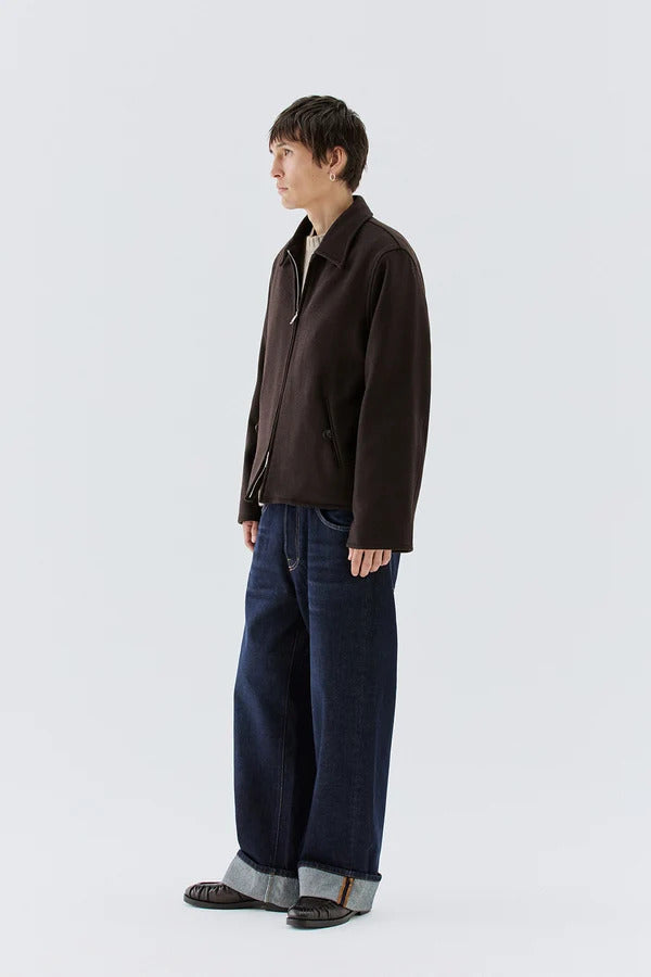 JEANS UOMO BAGGY FONDO AMPIO CON RISVOLTO LAVAGGIO RAW I'M BRIAN JASON R L24/26 DENIM I'M BRIAN