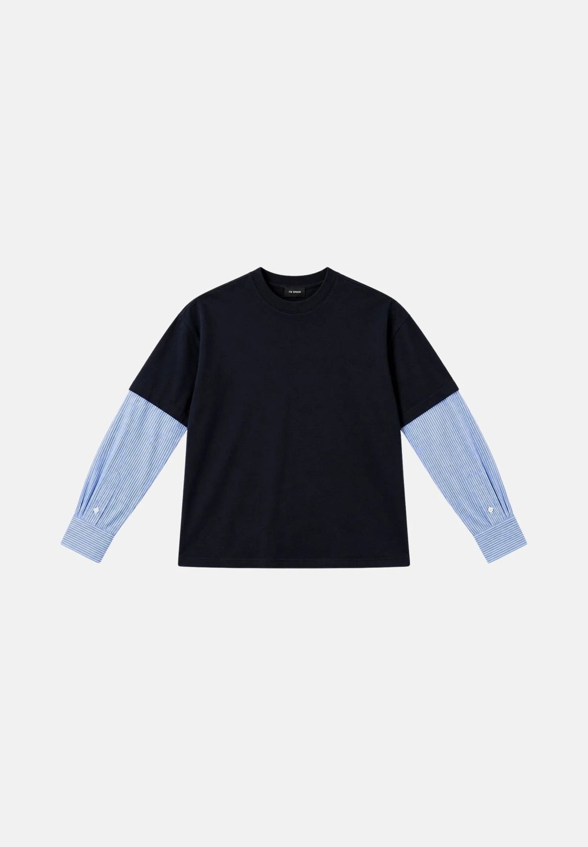 T-SHIRT UOMO OVERSIZE MANICHE LUNGHE CAMICIA BLU I'M BRIAN TS3936 BLU I'M BRIAN