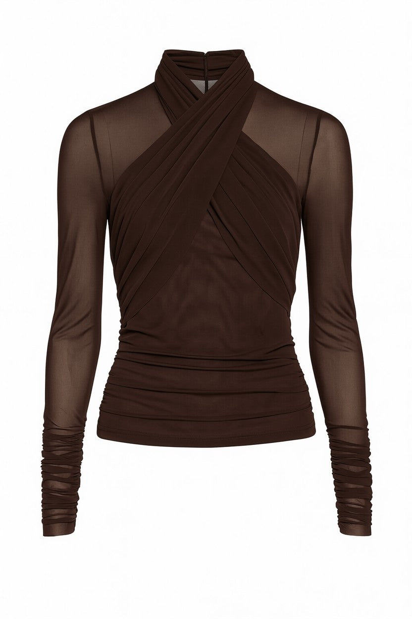 t-shirt donna maniche lunghe trasparenti moro jijil JPI26TS185 MORO JIJIL