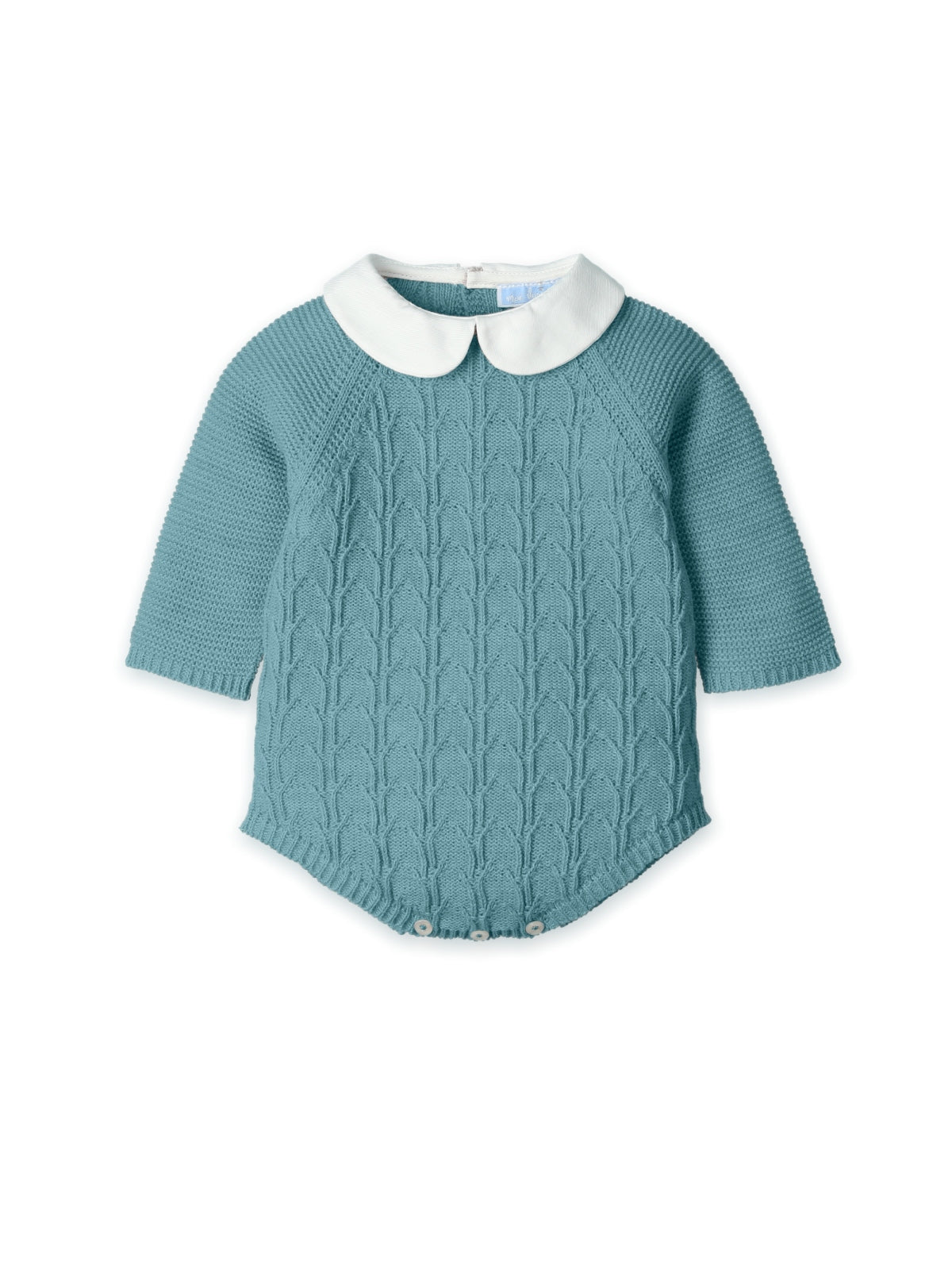 Tutina corta in maglia con colletto in flanella "HAZELNUT SQUARE" 0245 MUSCHIO MAC ILUSION KIDS