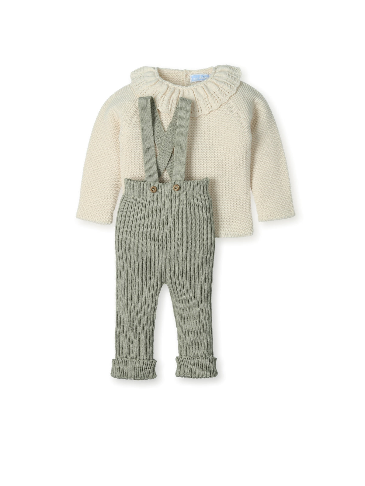 Salopette con bretelle e maglione con colletto in maglia "LAUREL GRACE" 0268 LAUREL MAC ILUSION KIDS