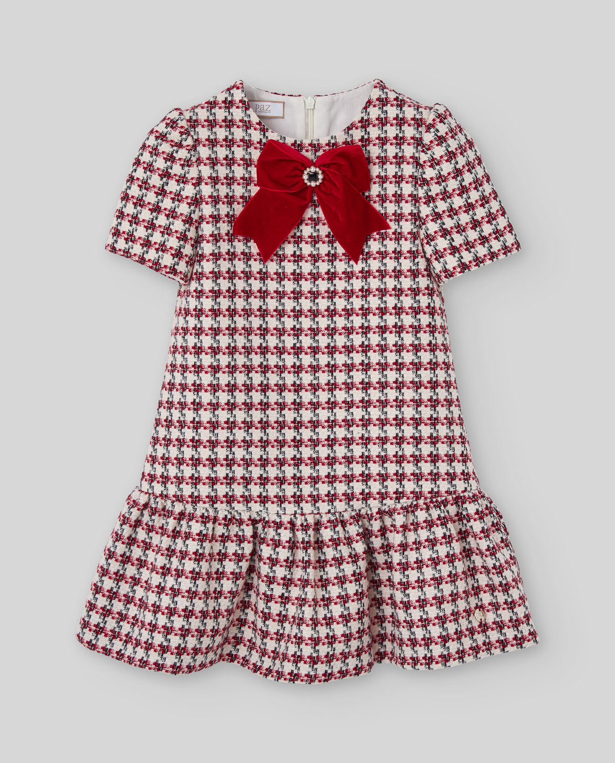 abito bambina collezione Natale con fiocco rosso paz rodriguez 004-154284 RED PAZ RODRIGUEZ