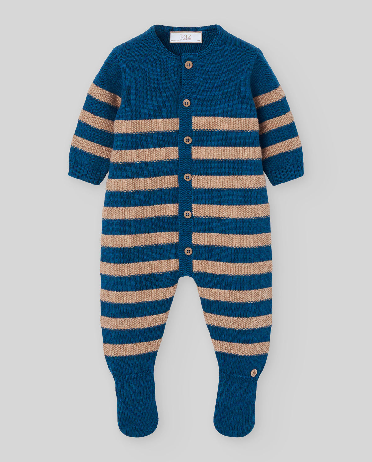 tutina neonato in maglia con righe nightblu paz rodriguez 005-134247 NIGTHBLUE/TOFFE PAZ RODRIGUEZ