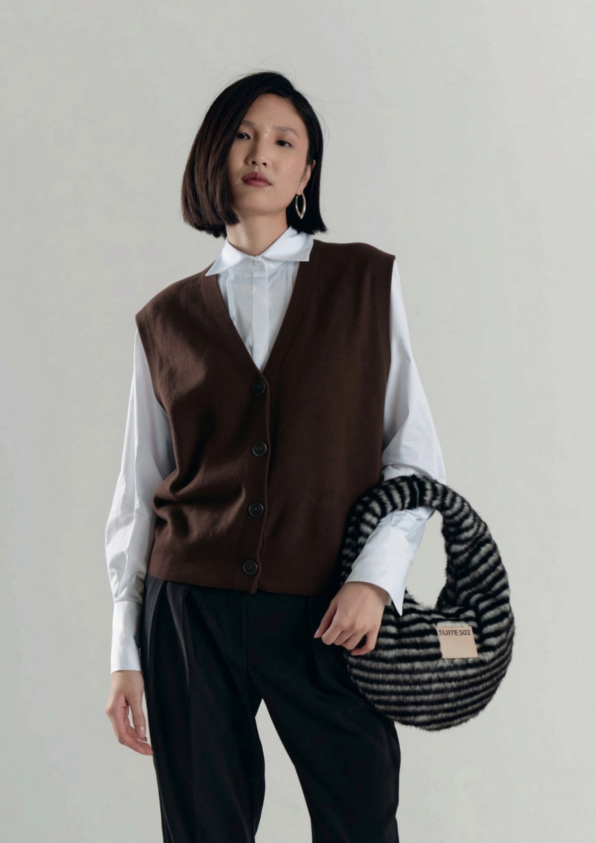gilet donna in maglia con bottoni cropped moro shiki SKM2627021 MORO SHIKI