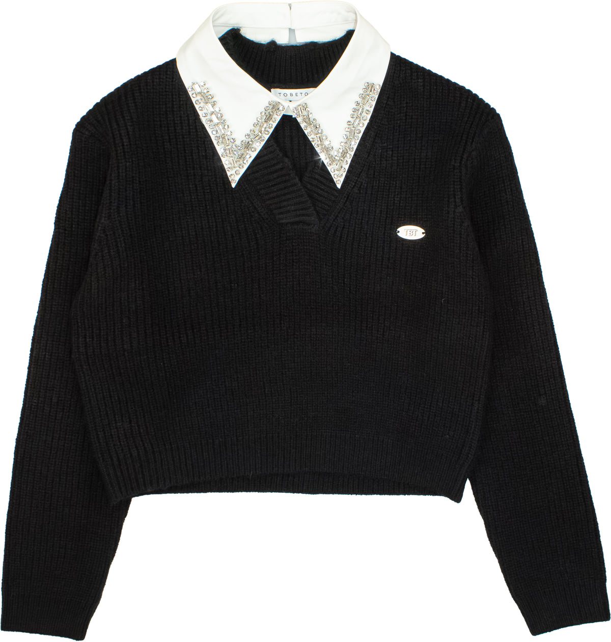 maglia con collo camicia T1923M NERO TO BE TOO