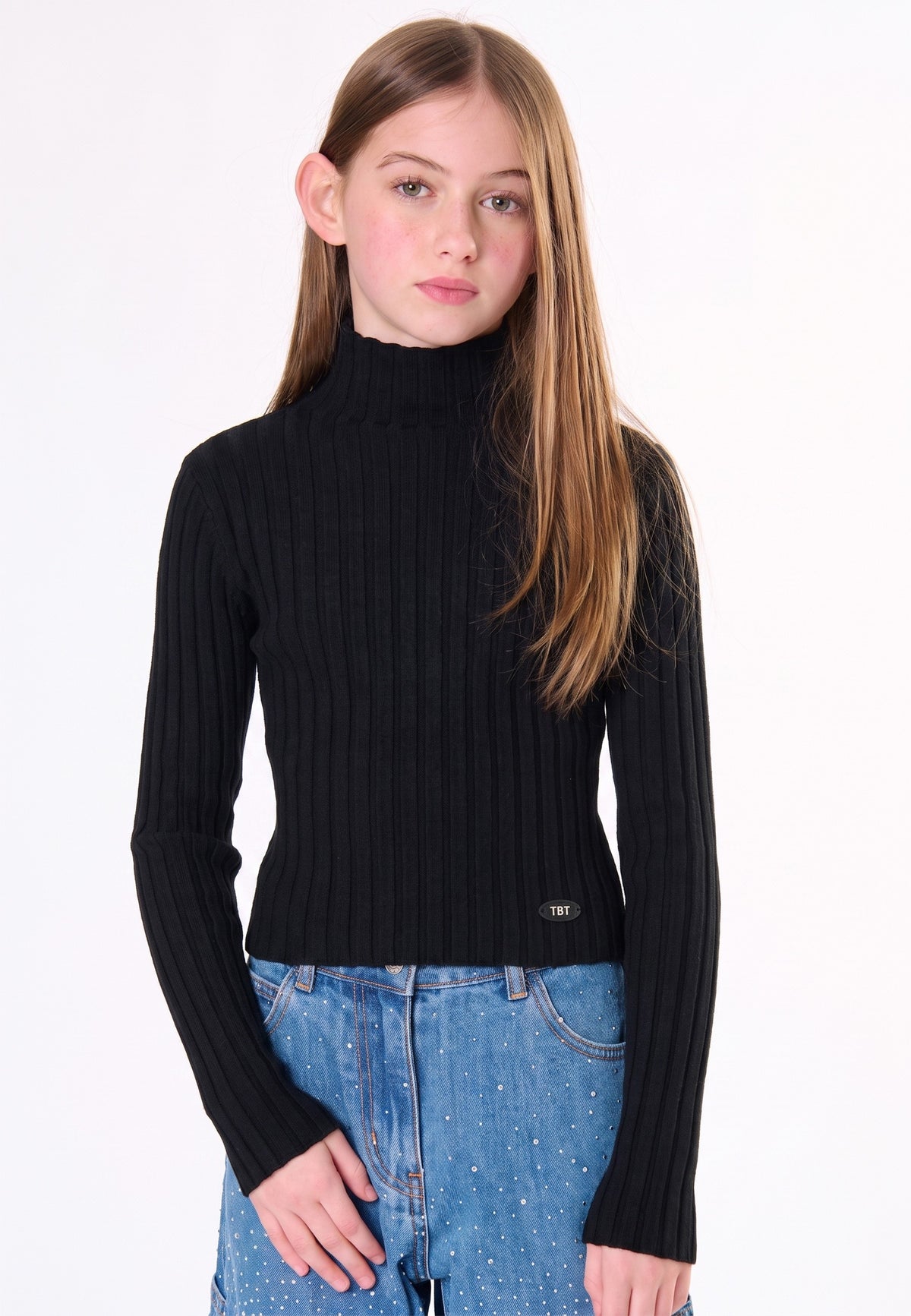 MAGLIA RAGAZZA LUPETTO COSTA NERO TO BE TOO T2055M NERO TO BE TOO