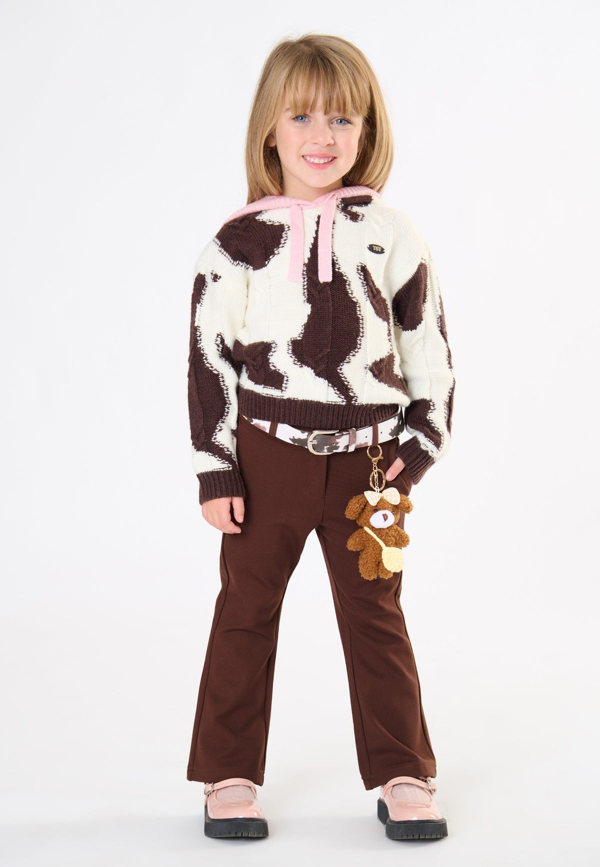 PANTALONE BAMBINA CON CINTURA CIOCCOLATO TO BE TOO<BR/> TB2106 CIOCCOLATO TO BE TOO