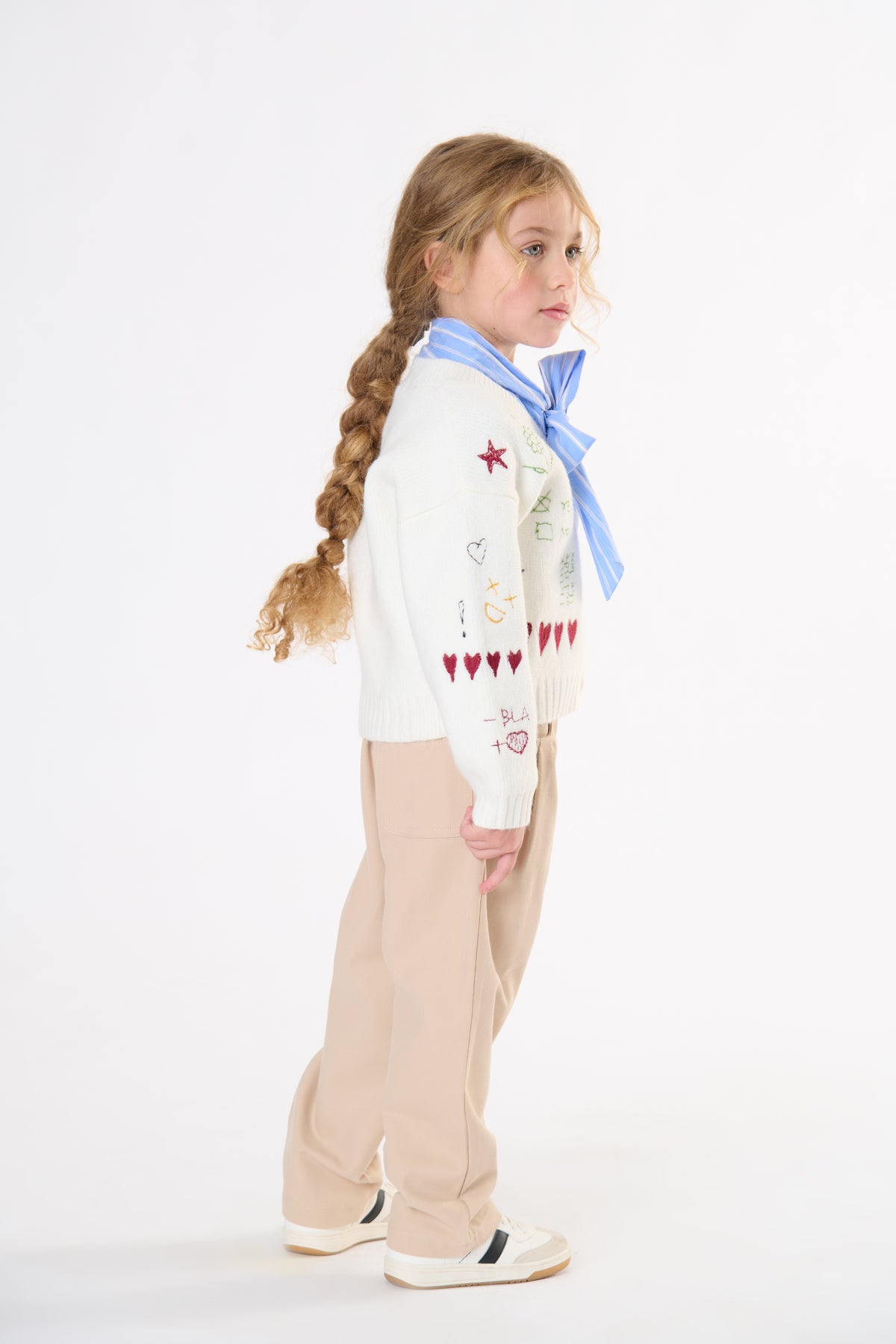 CARDIGAN BABINA CON BOTTONI E RICAMI LATTE TO BE TOO TB2130M LATTE TO BE TOO