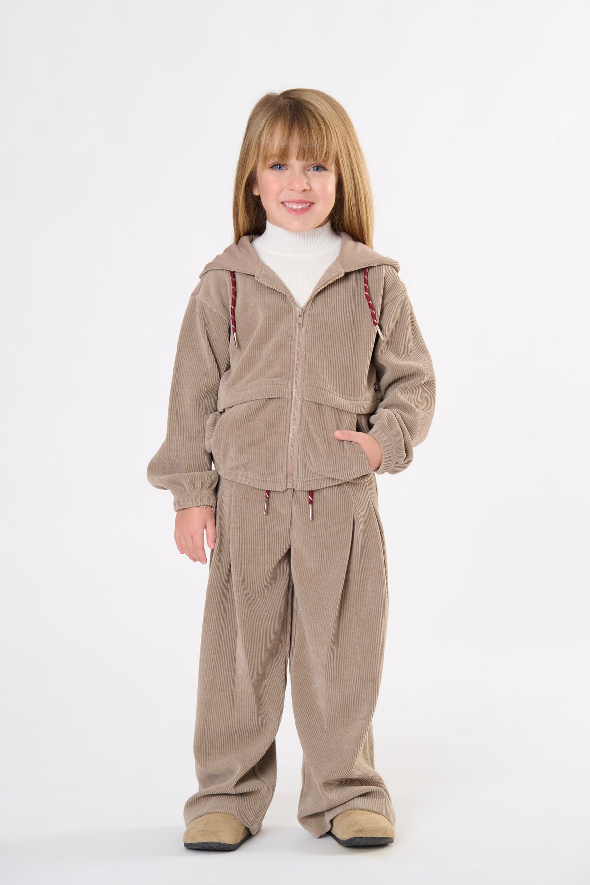 MAGLIA BAMBINA FUL ZIP IN VELLUTO TORTORA TO BE TOO TB2140W TORTORA TO BE TOO