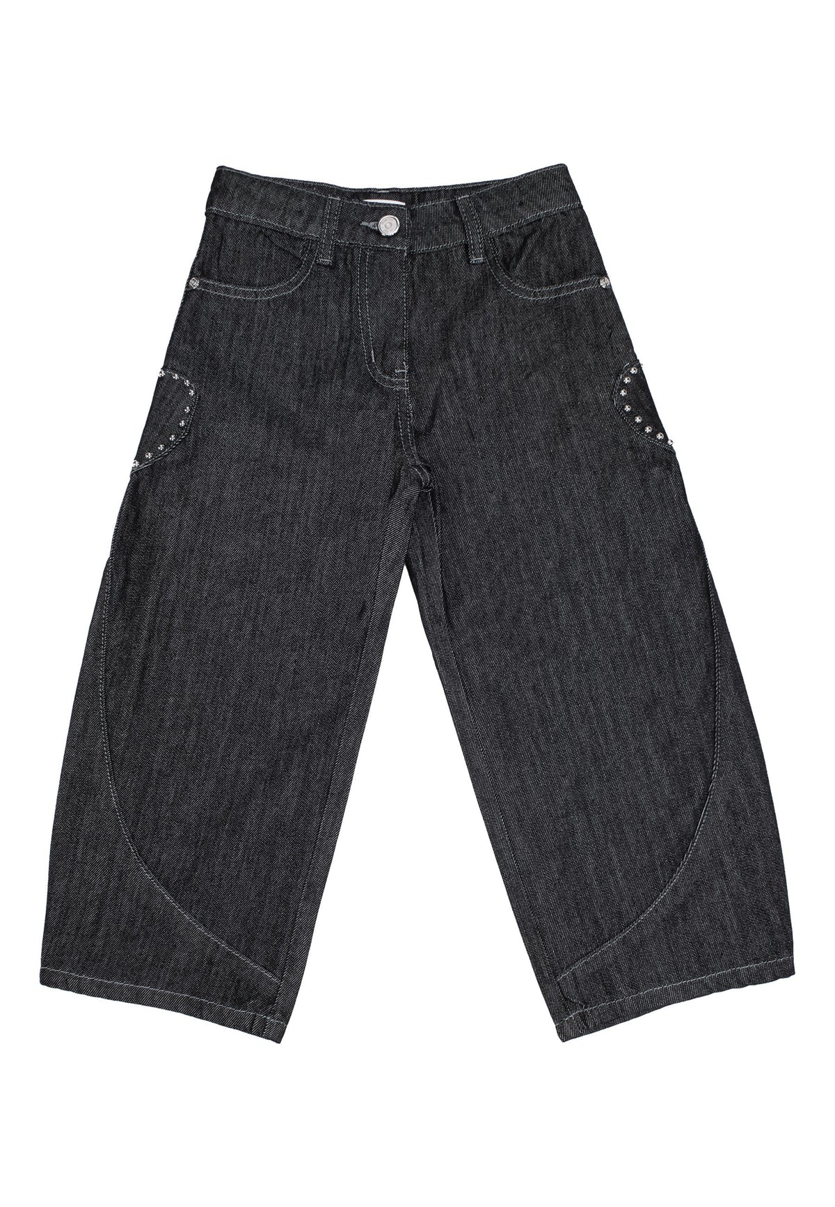 JEANS BAMBINA CON APPLICAZIONI NERO DENIM TO BE TOO TB2151P NERO DENIM TO BE TOO