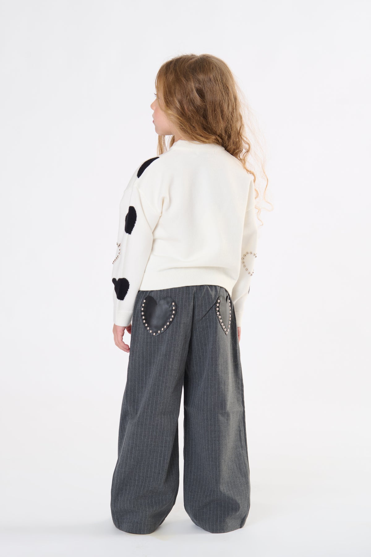 MAGLIA bambina CON CUORI E BORCHIE LATTE TO BE TOO TB2155M LATTE TO BE TOO