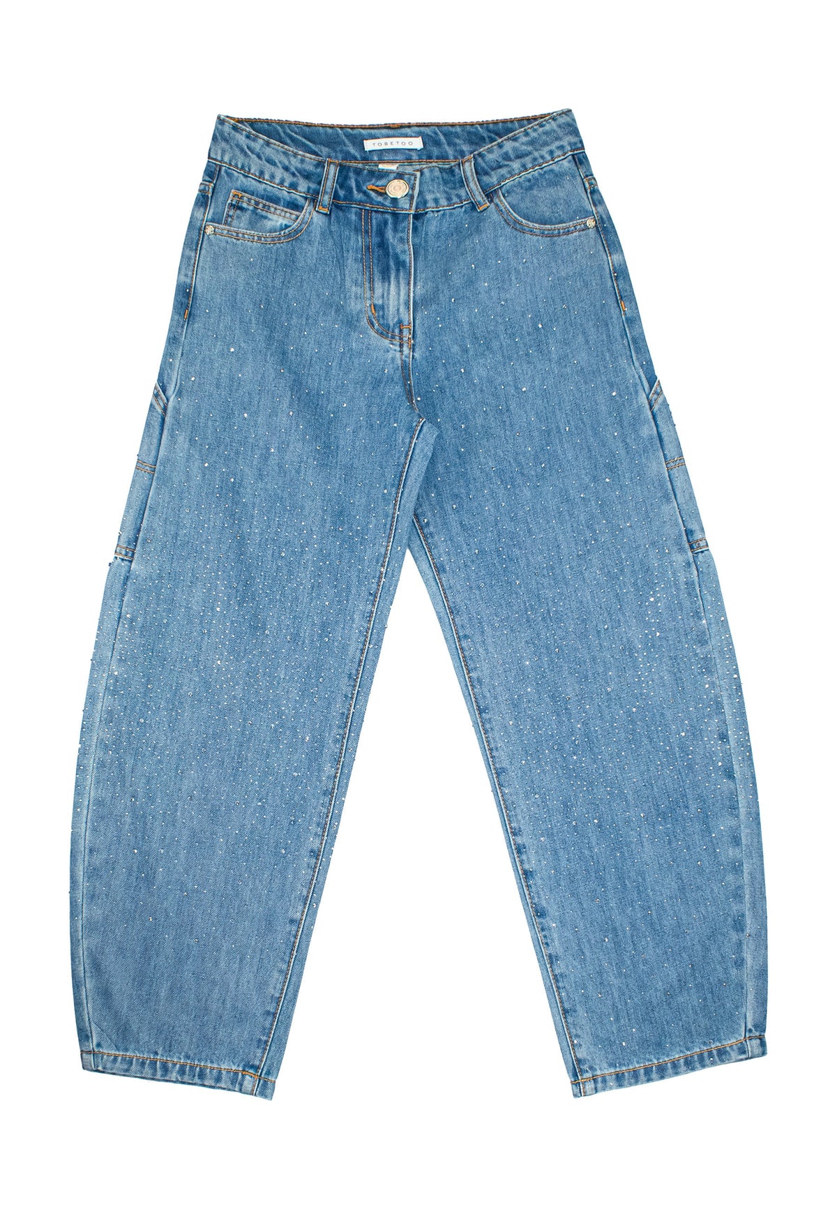 JEANS BAMBINA CON STRASS DENIM TO BE TOO TB2169P DENIM TO BE TOO