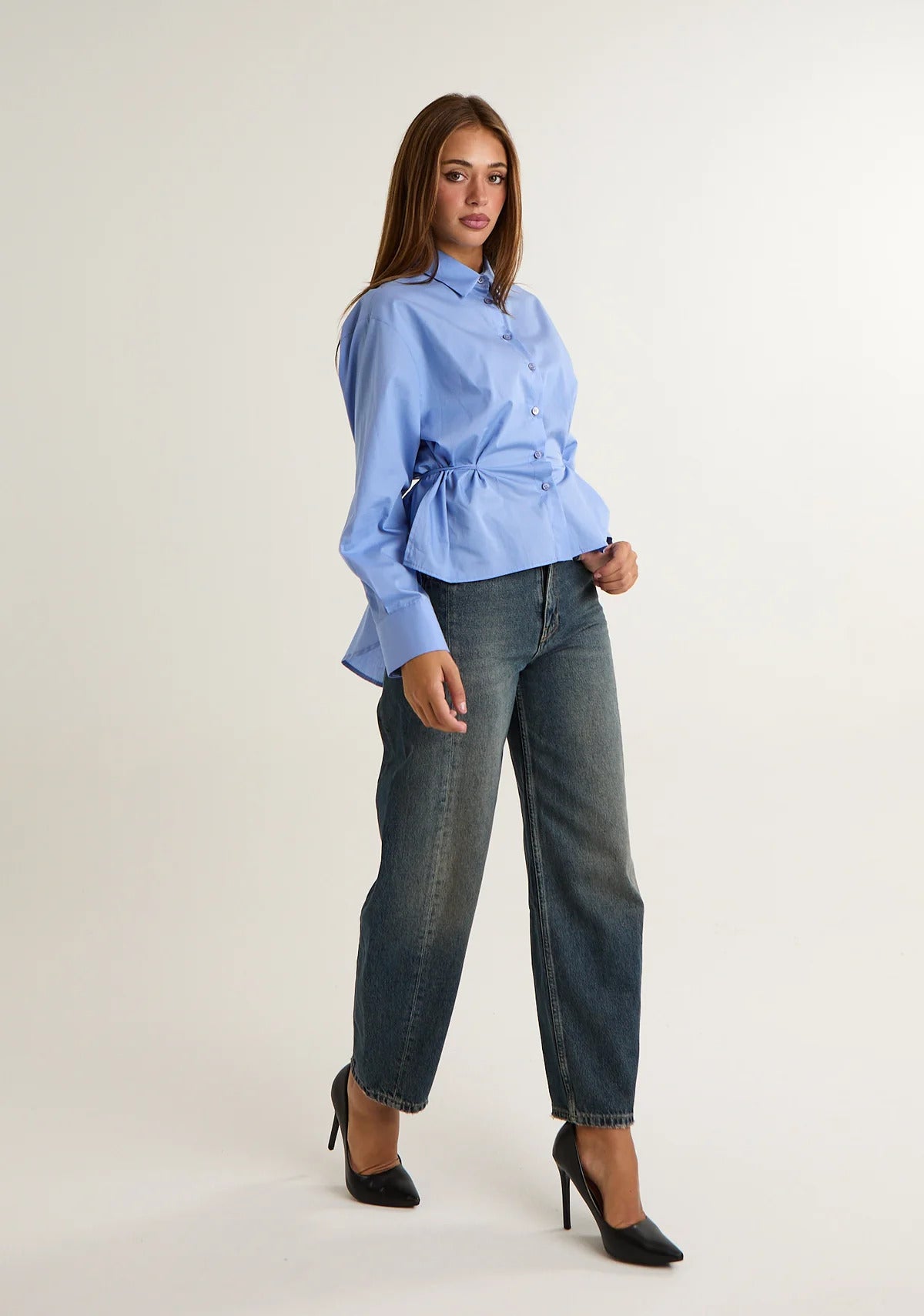 JEANS donna barrel fit sabbiato effetto vintage vicolo DAC5070 DENIM VINTAGE VICOLO