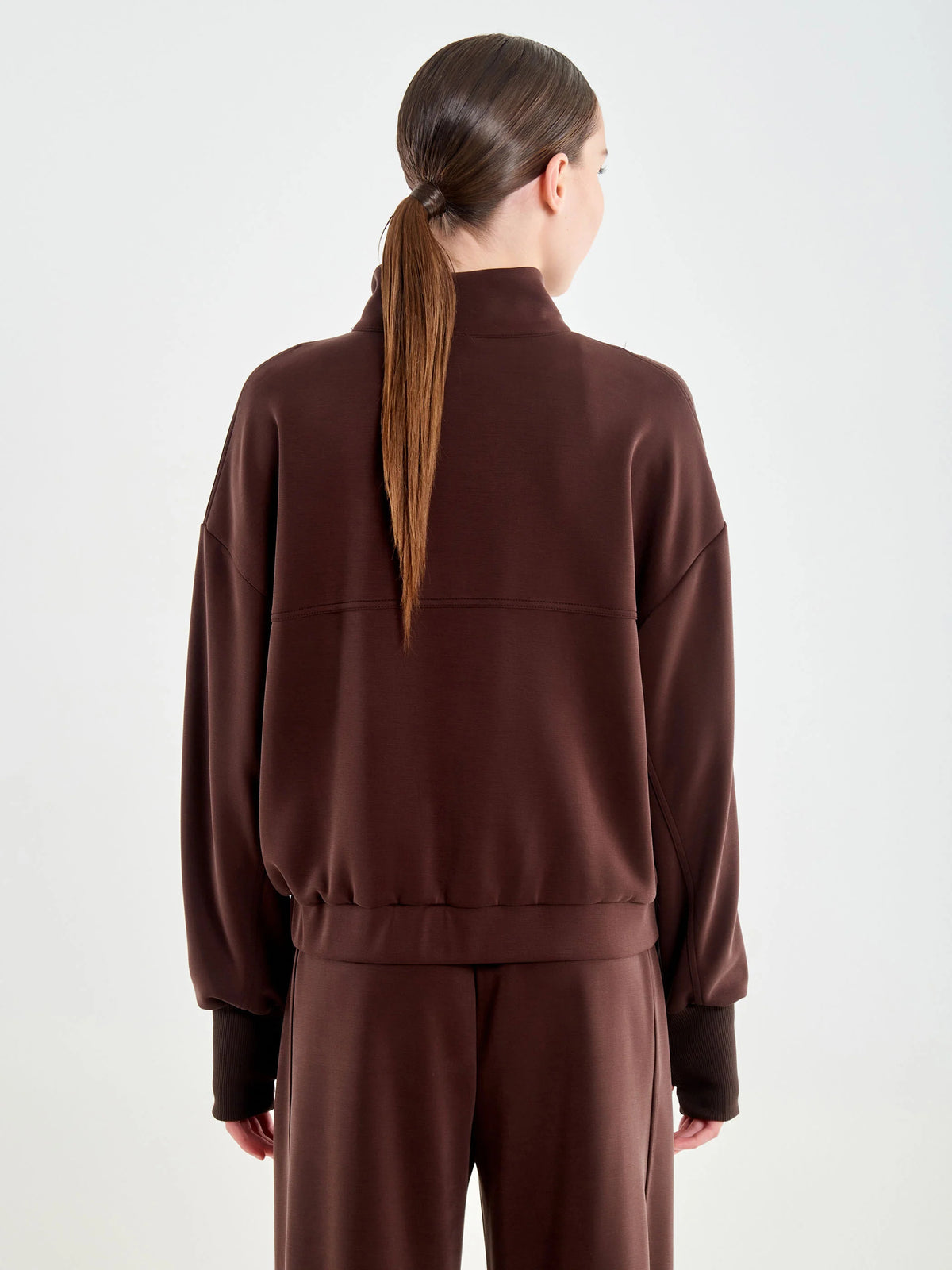 FELPA DONNA CON ZIP E POLSINO CON ASOLA BORDEAUX VICOLO RAC0010 BORDEAUX VICOLO