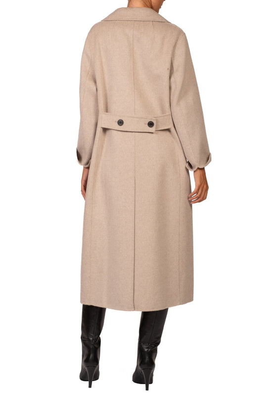 CAPPOTTO DONNA LUNGO DOPPIOPETTO IN MISTO LANA TORTORA VICOLO TAC0011 TORTORA MELANGE VICOLO