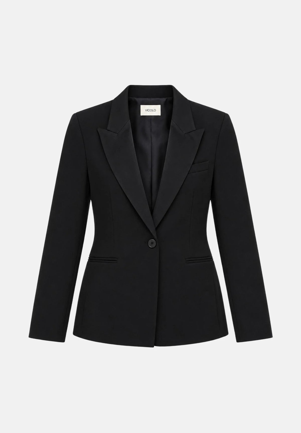 GIACCA DONNA BASICA MONOPETTO NERO VICOLO TAC0419 NERO VICOLO