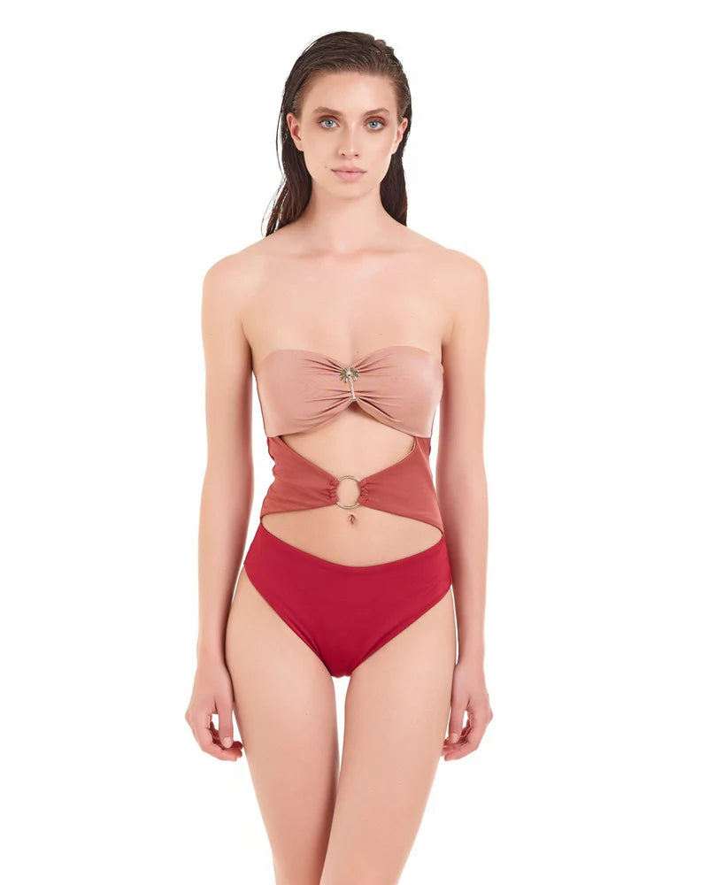 Costume intero Cotazur degradè in lycra CICA0089 BORDEUX COTAZUR