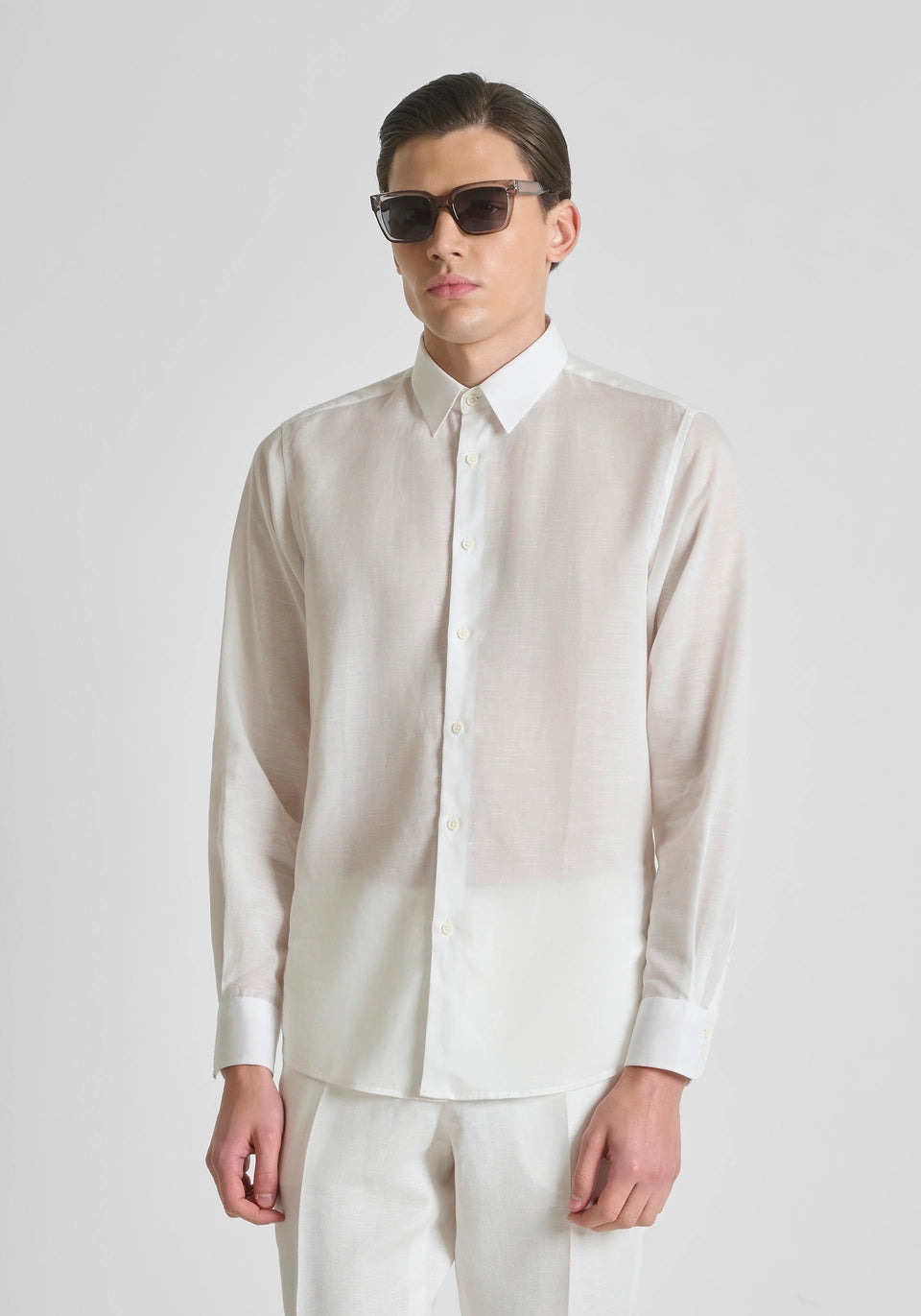 CAMICIA UOMO IN LINO REGULAR FIT CREMA ANTONY MORATO MMSL00691 FA400094 CREAM ANTONY MORATO