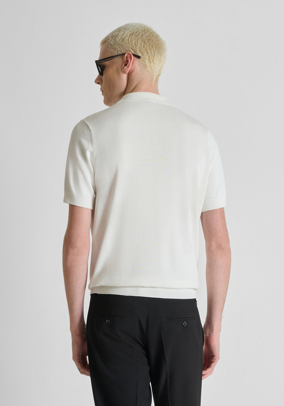 POLO UOMO MEZZA MANICA IN MAGLIA CON ZIP BIANCO ANTONY MORATO MMSW01596 YA200076 PANNA ANTONY MORATO