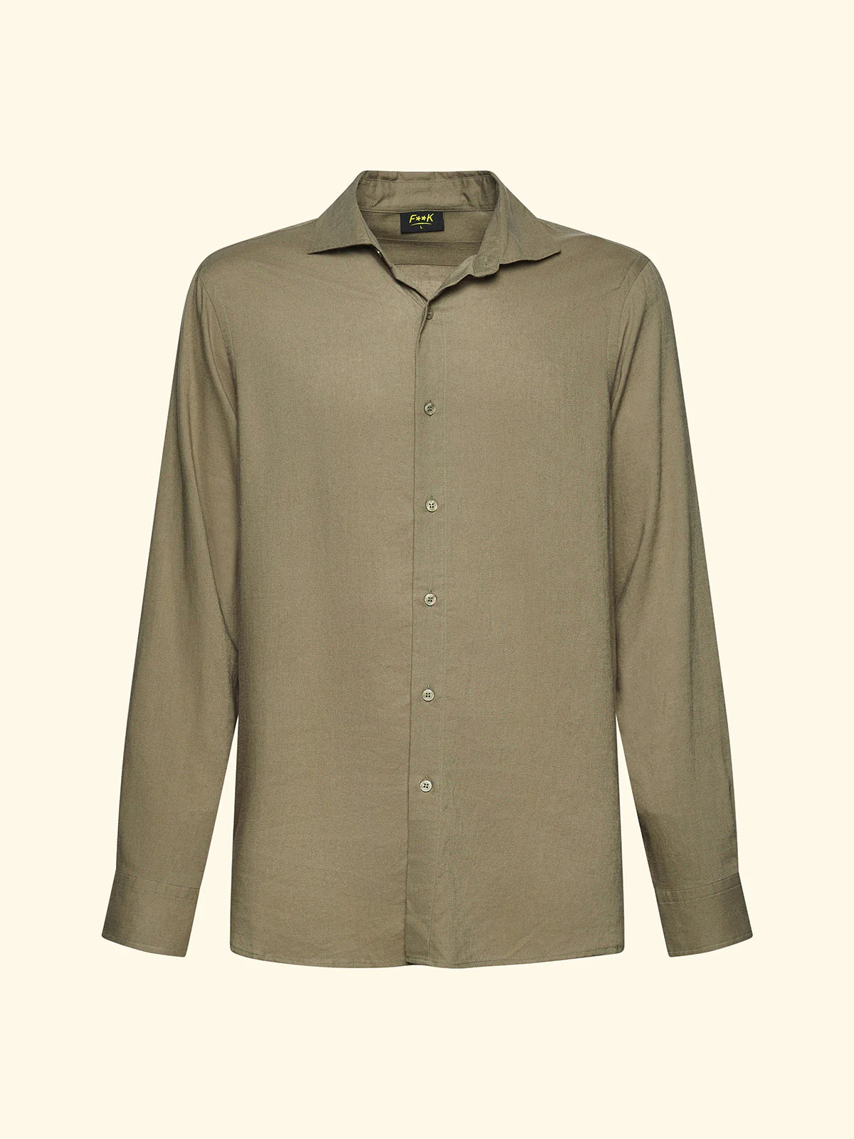 CAMICIA UOMO IN MISTO LINO VERDE MILITARE F**K FK26-SM7000MG UNICO F**K
