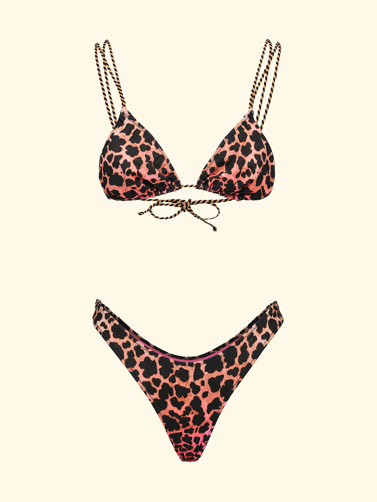 BIKINI DONNA TRIANGOLO CON SLIP AMERICANO FISSO FANTASIA F**K FK26-SW0190X08 UNICO F**K