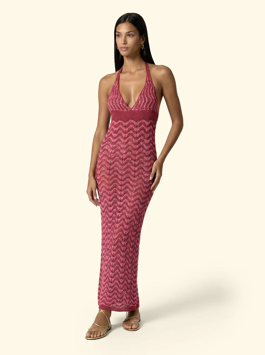 vestito donna lungo in crochet fucsia f**k FK26-SW0667FX FUCSIA F**K