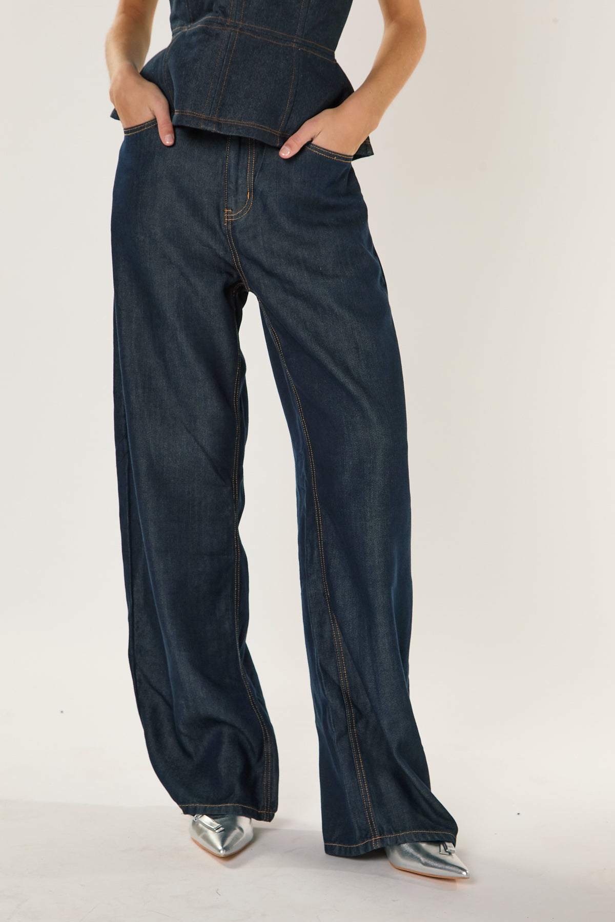 JEANS DONNA BARREL BLU DENIM GLAMOROUS AN5547 NERO GLAMOROUS