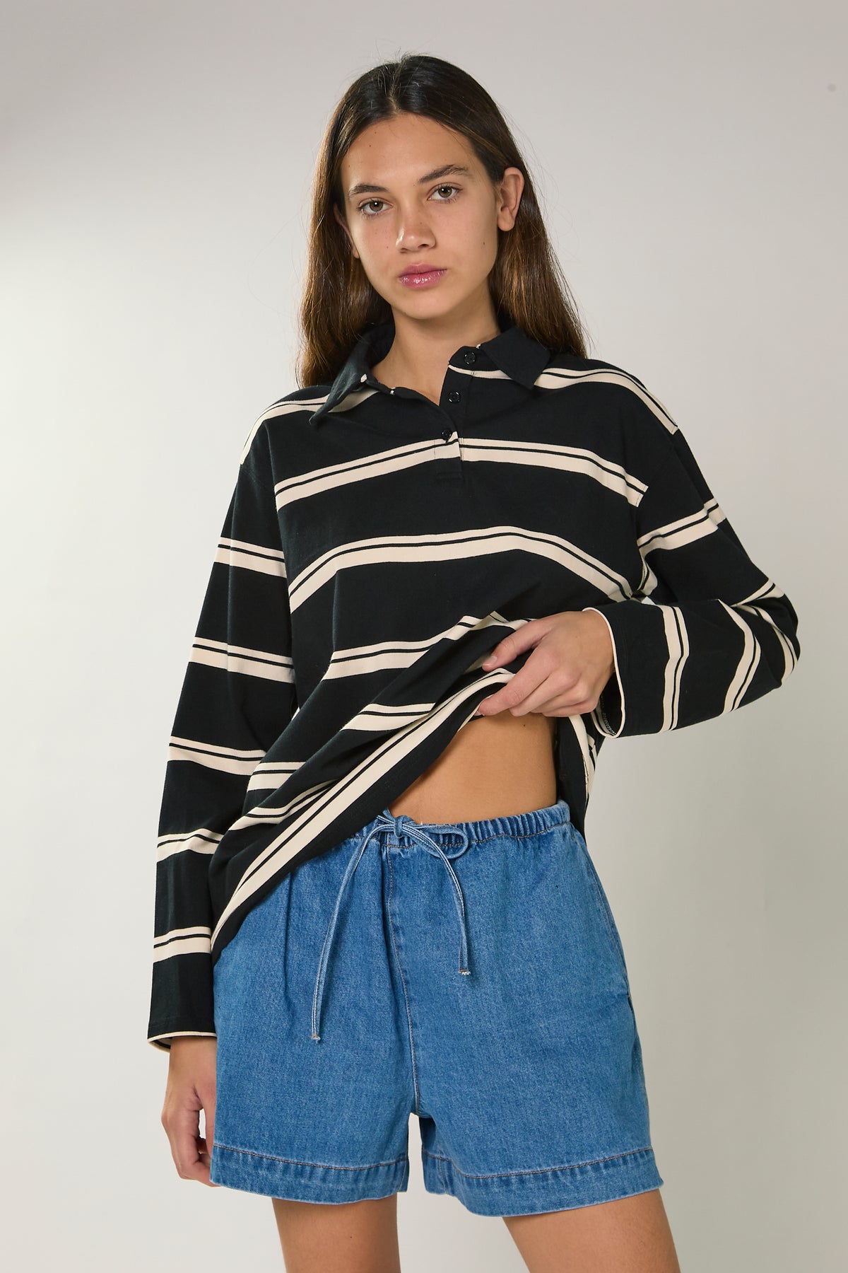 SHORTS DONNA CON CULISSE IN DENIM GLAMOROUS KA 7552 WHASHED BLU GLAMOROUS