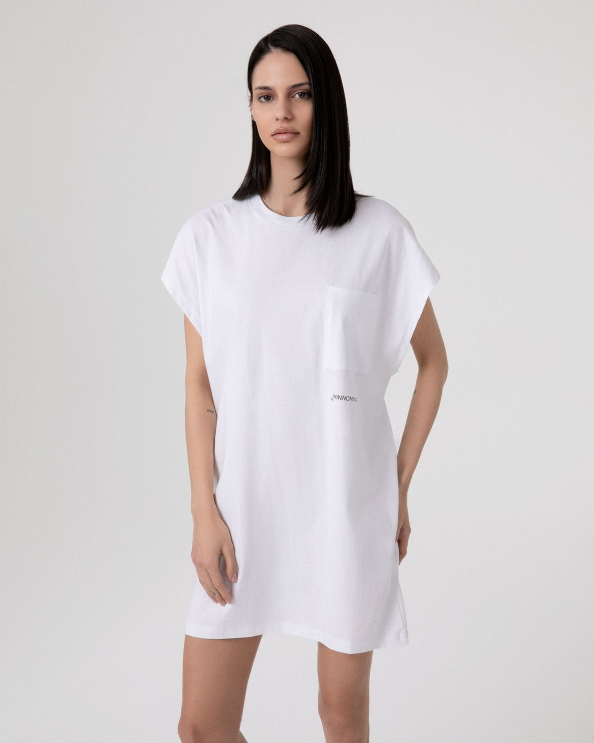 abito donna corto modello maxi t-shirt bianco hinnominate HMABW02366 BIANCO HINNOMINATE